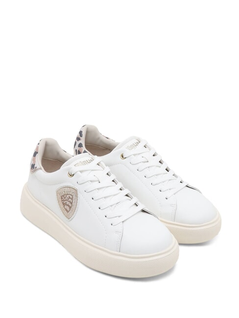 BLAUER VENUS Sneakers with animalier insert white/leopard - Women’s shoes