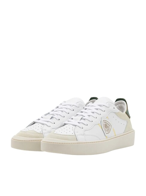 BLAUER STATEN Leather sneakers white/green - Men’s shoes