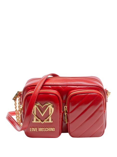 LOVE MOSCHINO CITY POCKETS Quilted shoulder bag RED - Women’s Bags