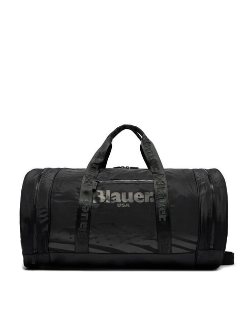 BLAUER AMERICAN Large duffel bag with shoulder strap Black / black - Duffle bags