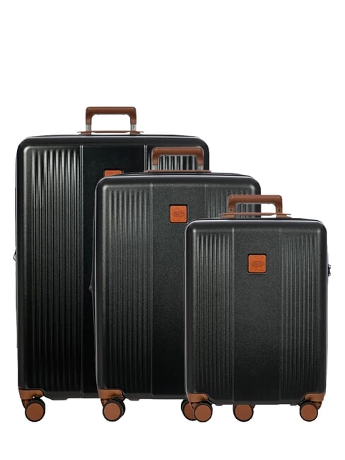 BRIC’S FERRARA Set of 3 trolleys: cabin, medium and large expandable Black - Trolley Set