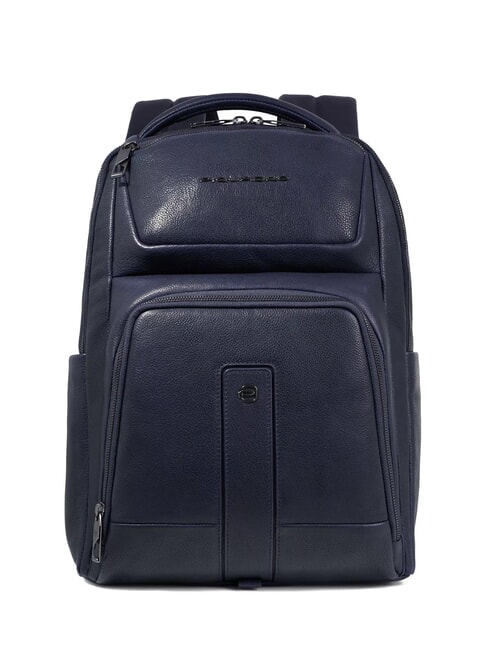 PIQUADRO CARL 14" Laptop Backpack, Leather blue - Laptop backpacks