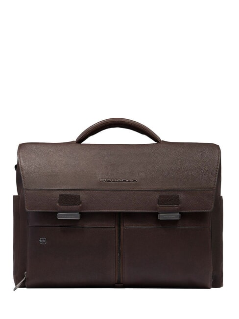 PIQUADRO HEDLEY 15.6" Leather Laptop Briefcase MORO - Work Briefcases