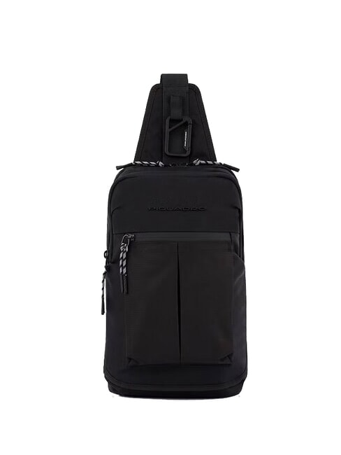 PIQUADRO ARNE Single shoulder backpack bag Black - Over-the-shoulder Bags for Men