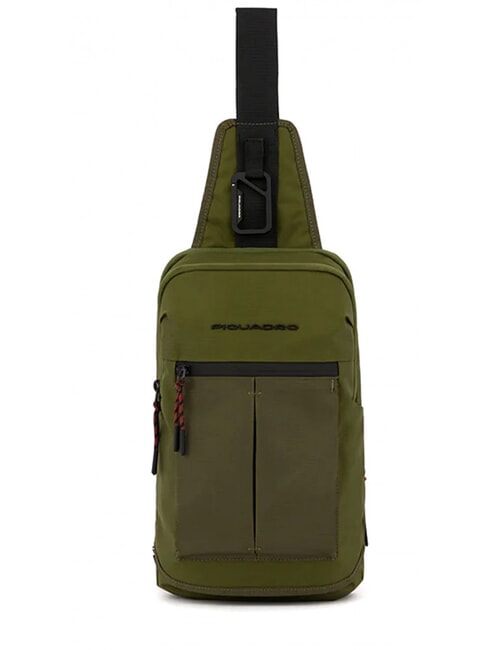 PIQUADRO ARNE Single shoulder backpack bag GREEN - Over-the-shoulder Bags for Men