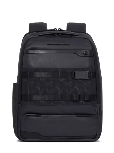 PIQUADRO FXP Leather 14" Laptop Backpack Black - Laptop backpacks