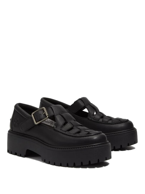 TIMBERLAND STONE STREET BUCKLE Leather platform shoe black full grain - Women’s shoes