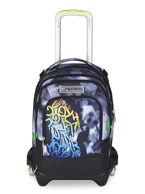 SEVEN PAINT BOY JACK 3WD Trolley 2 Detachable Backpacks, 3 wheels Black - Backpack trolleys