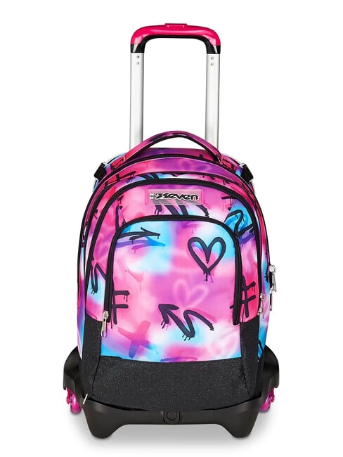 SEVEN PAINT GIRL JACK 3WD Trolley 2 Detachable Backpacks, 3 wheels RHODAMINE RED - Backpack trolleys