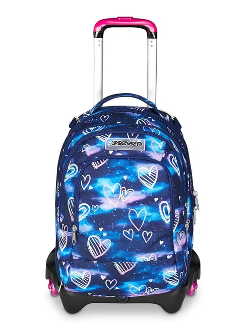 SEVEN GLOOMY HEART JACK 3WD Trolley 2 Detachable Backpacks, 3 wheels Bluedeep - Backpack trolleys