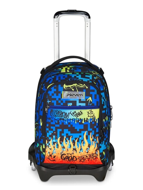 SEVEN SCRIBBLED FLAME JACK 3WD Detachable Backpack Trolley, 3 wheels PINENEEDLE - Backpack trolleys