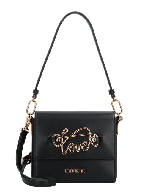 LOVE MOSCHINO CURSIVE LOGO Shoulder bag with shoulder strap Black - Women’s Bags
