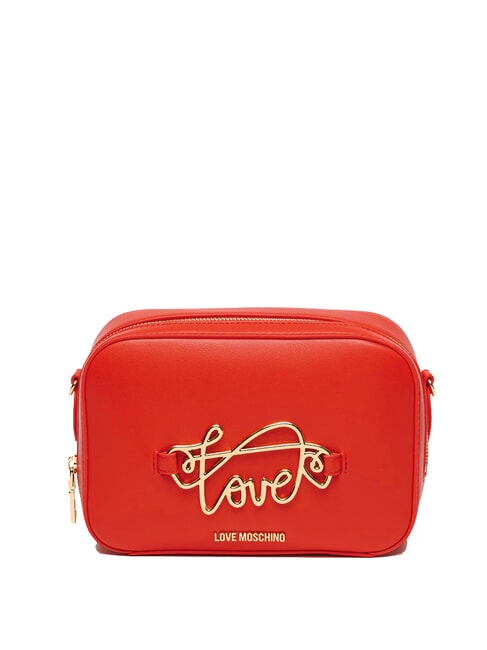 LOVE MOSCHINO CURSIVE LOGO Mini Shoulder Bag RED - Women’s Bags