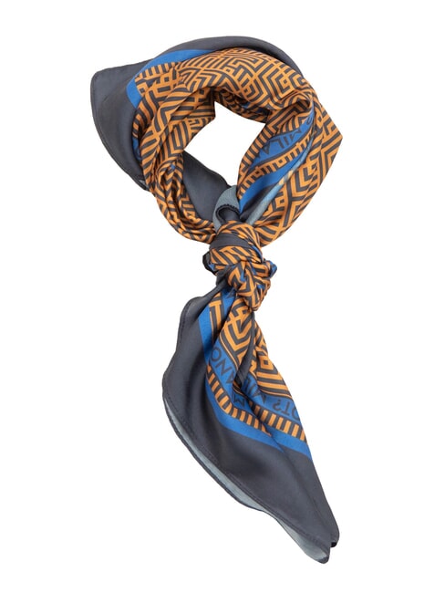 YNOT STAMPA ALL OVER Square silk scarf mustard - Scarves