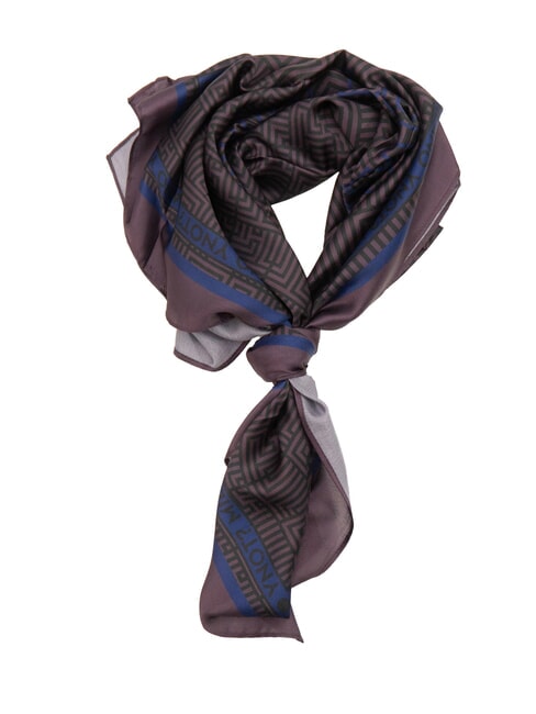 YNOT STAMPA ALL OVER Square silk scarf wine - Scarves