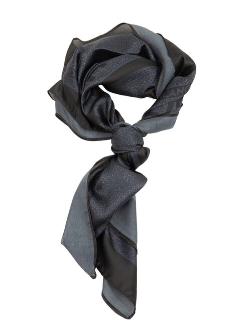 YNOT STAMPA ALL OVER Square silk scarf petrol - Scarves