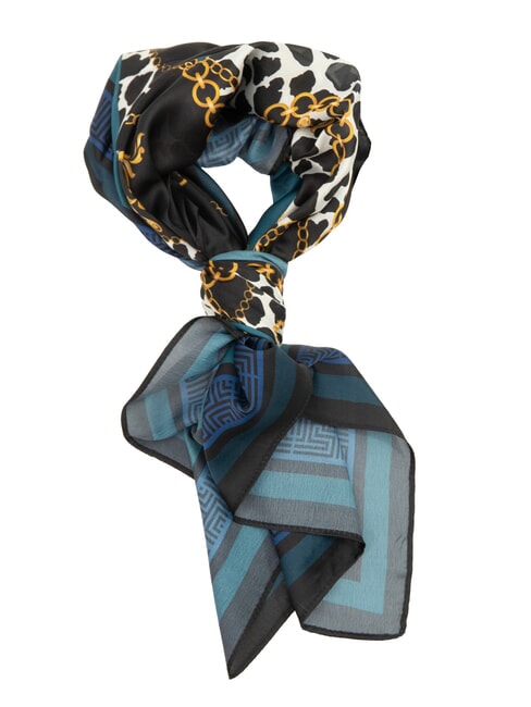 YNOT STAMPA ALL OVER Square silk scarf polka dot chain - Scarves