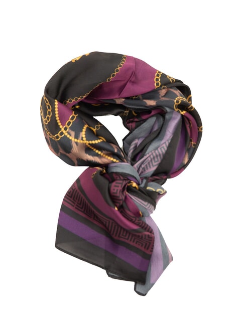 YNOT STAMPA ALL OVER Square silk scarf leo chain - Scarves