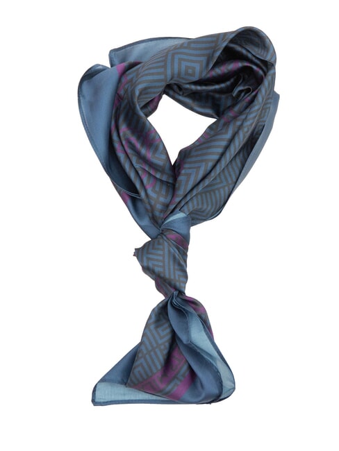 YNOT STAMPA ALL OVER Square silk scarf BLACK - Scarves