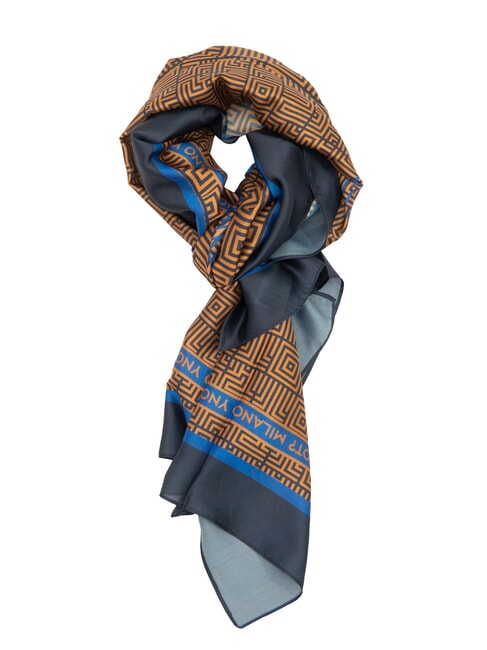 YNOT STAMPA ALL OVER Rectangular silk scarf mustard - Scarves