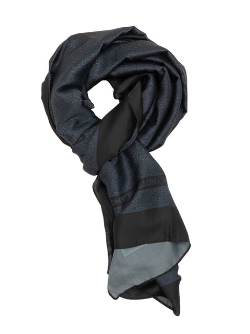 YNOT STAMPA ALL OVER Rectangular silk scarf BLACK - Scarves