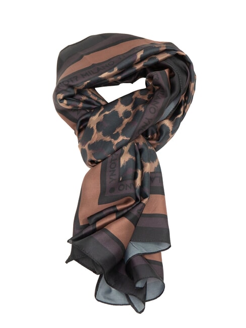 YNOT STAMPA ALL OVER Rectangular silk scarf leopard - Scarves