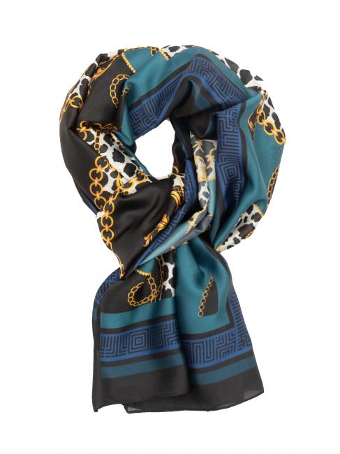 YNOT STAMPA ALL OVER Rectangular silk scarf polka dot chain - Scarves