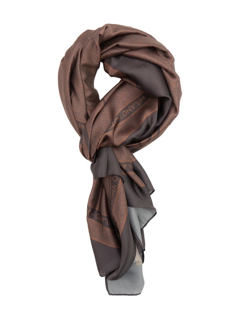YNOT STAMPA ALL OVER Rectangular silk scarf wine - Scarves