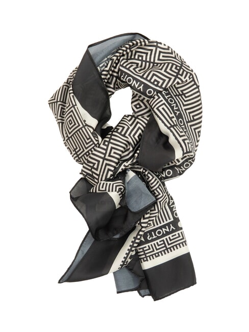 YNOT STAMPA ALL OVER Rectangular silk scarf black - Scarves