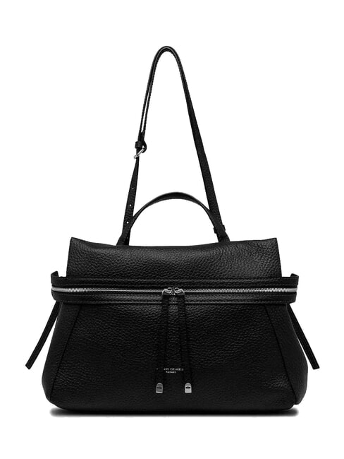 GIANNI CHIARINI GILDA Hammered leather shoulder bag Black - Women’s Bags