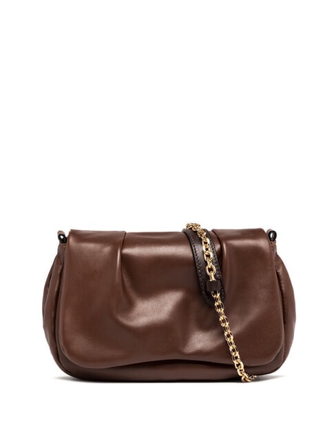 GIANNI CHIARINI GLENDA Leather clutch bag with shoulder strap t.moro - Women’s Bags