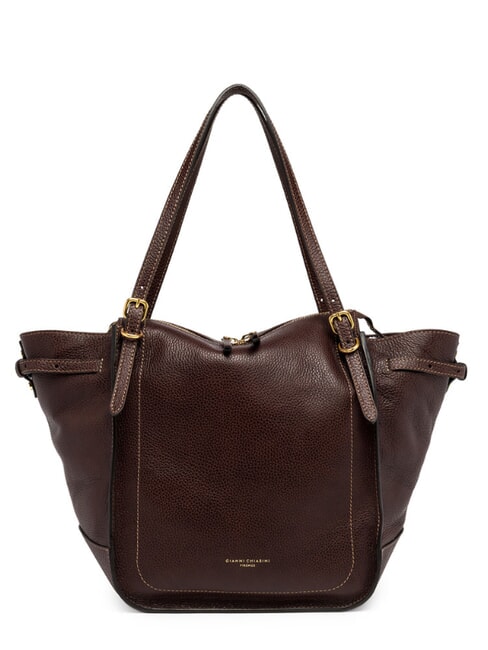 GIANNI CHIARINI OLLY Leather shopping bag DarkBrown - Women’s Bags