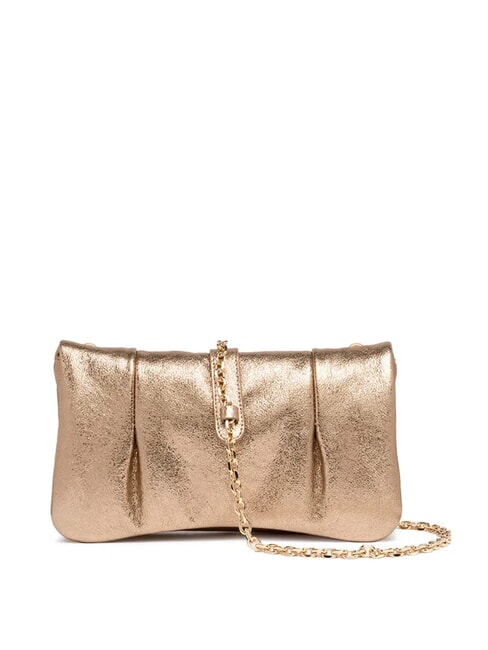 GIANNI CHIARINI GLENDA Laminated leather clutch bag champagne - Women’s Bags
