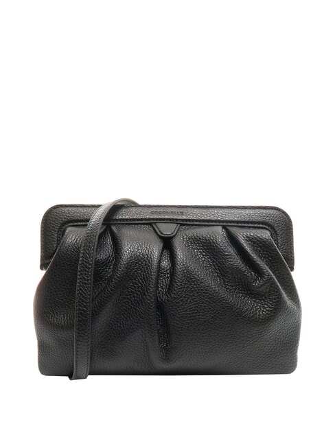 COCCINELLE DILETTA SOFT Hammered leather clutch bag Black - Women’s Bags