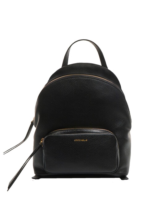 COCCINELLE JEN Hammered leather backpack Black - Women’s Bags