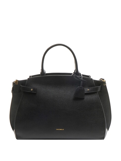 COCCINELLE KLICHE Hammered leather handbag Black - Women’s Bags