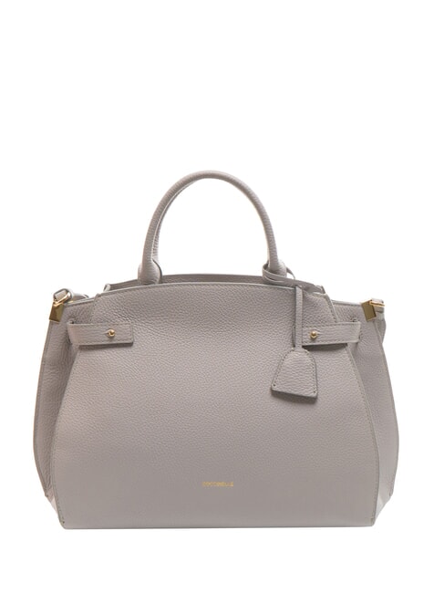 COCCINELLE KLICHE Leather bag with shoulder strap light grey - Women’s Bags