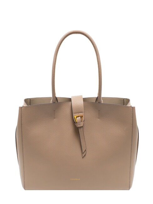 COCCINELLE ALBA Hammered leather shoulder bag powder pink - Women’s Bags