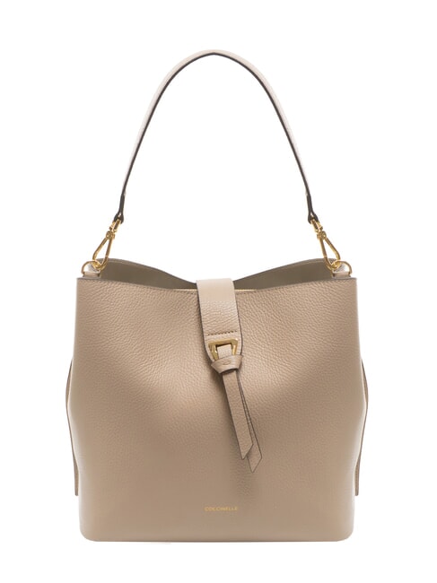 COCCINELLE ALBA Hammered leather shoulder bag powder pink - Women’s Bags