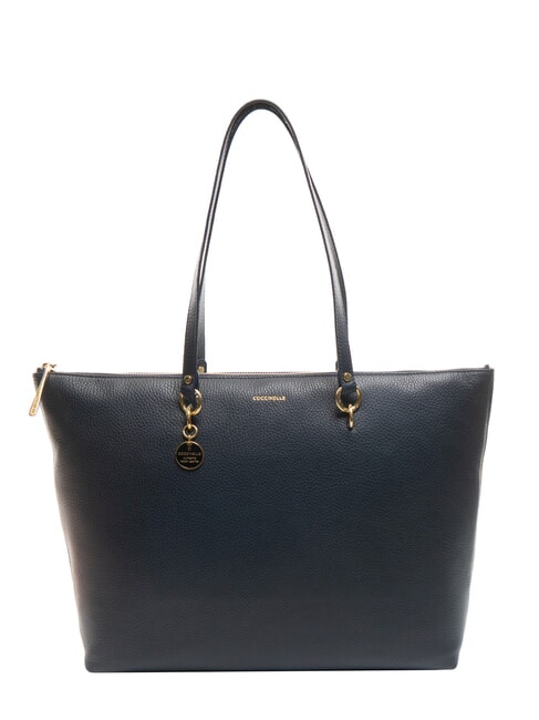 COCCINELLE ALPHA Hammered leather shopping bag midnight blue - Women’s Bags