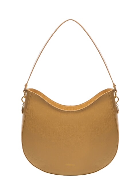 COCCINELLE ALPHA Hammered leather shoulder bag fresh beige - Women’s Bags