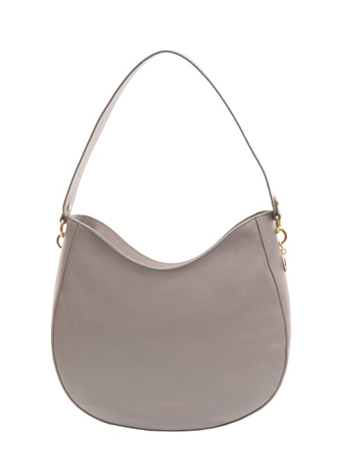 COCCINELLE ALPHA Hammered leather shoulder bag light grey - Women’s Bags
