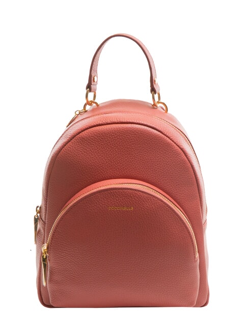 COCCINELLE ALPHA Hammered leather backpack with pocket pot - Women’s Bags
