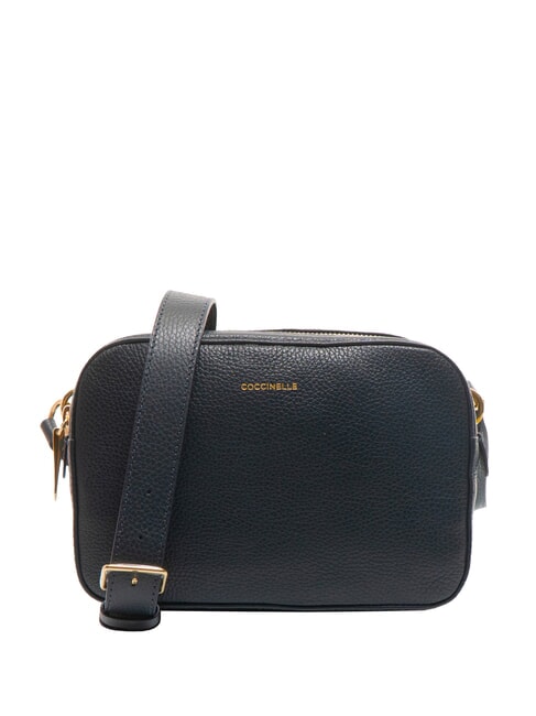 COCCINELLE ALPHA Hammered leather camera case bag midnight blue - Women’s Bags