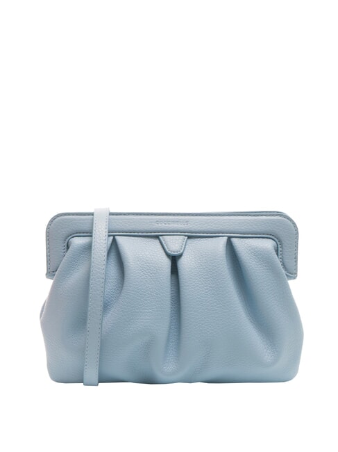 COCCINELLE DILETTA SOFT Hammered leather clutch bag mist blue - Women’s Bags