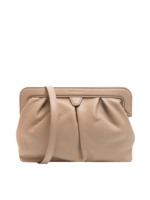 COCCINELLE DILETTA SOFT Hammered leather clutch bag powder pink - Women’s Bags