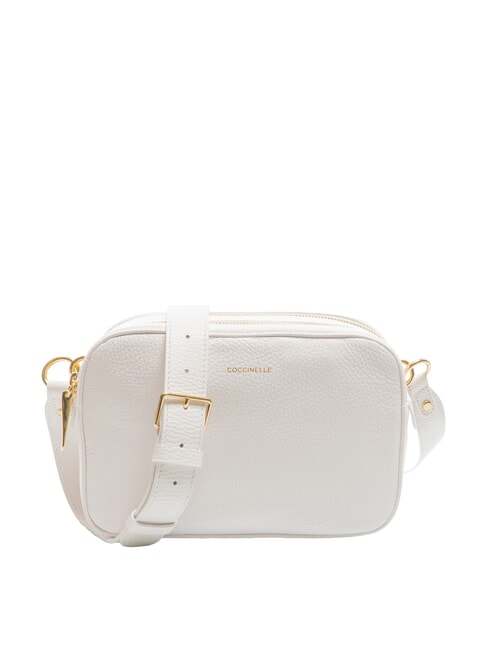 COCCINELLE ALPHA Hammered leather camera case bag brilliant white - Women’s Bags