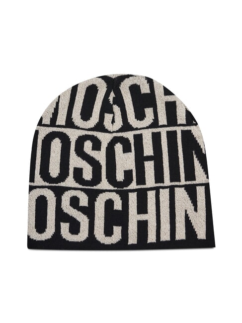 MOSCHINO LOGO ALL OVER Skullcap black/beige - Hats