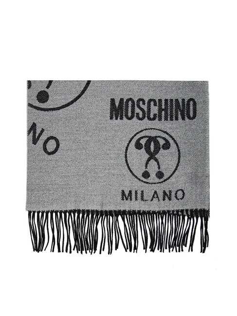MOSCHINO JACQUARD Scarf with fringes grey - Scarves