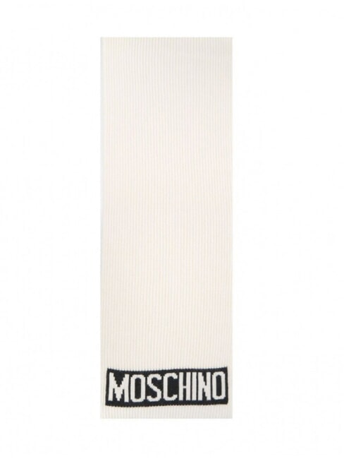 MOSCHINO LOGO Ribbed scarf cream - Scarves